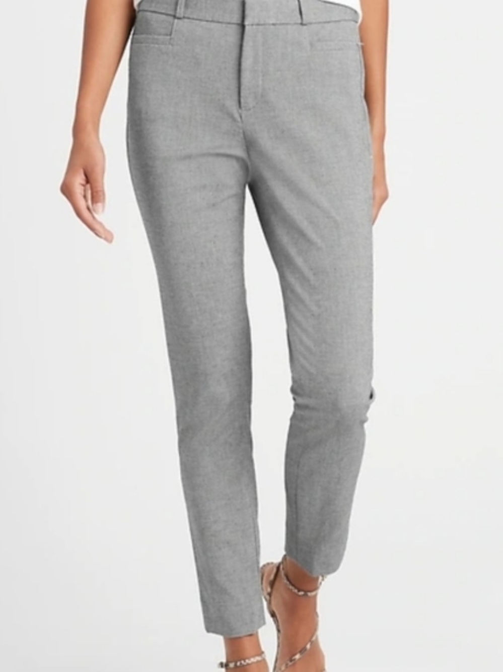 Banana Republic Light Gray Cropped Slim Ankle Pants